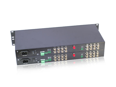 16-CH Video + 1-CH Reverse Data Optical Transmitter & Receiver 
